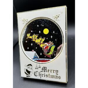 Vintage 1986 Yap’s Christmas Mirror Music Box Santa Coming To Town Works! -S1Q
